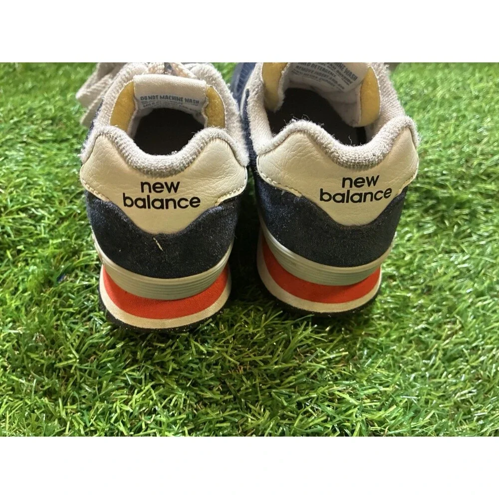 New Balance 574 Classic Kids Size 12 Navy Red Suede Sneakers